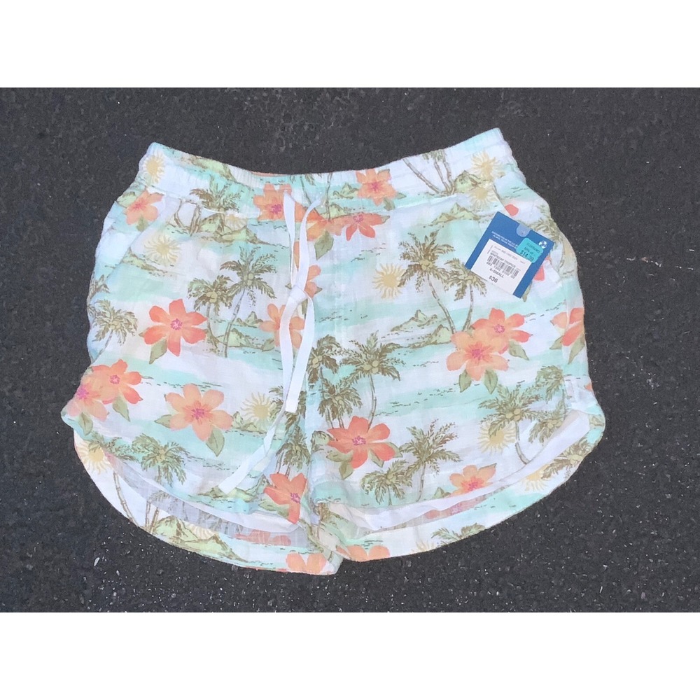 Arizona Jean Co‎ Tropical Print Shorts Drawstring Waist Beach Summer XS